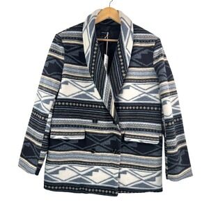 Driftwood Blanch South western Print Blazer relaxed 90s Aztec retro sz L